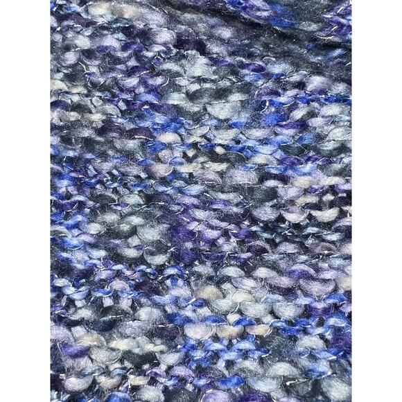 Decree Short Sleeve Wrap Marled Blue Purple Silver Black Belt Sweater M - Picture 5 of 6